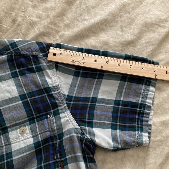 Mountain Hardwear Men L SS Button Up Lined Cotton Shirt Plaid B&W Outdoor Hiking - Picture 10 of 12